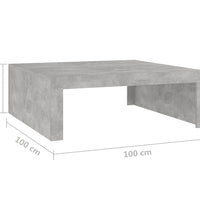 Couchtisch Betongrau 100x100x35 cm Holzwerkstoff