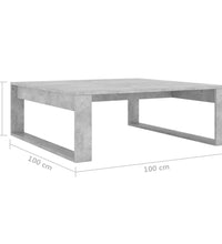 Couchtisch Betongrau 100x100x35 cm Holzwerkstoff