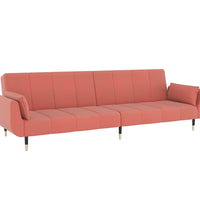 Schlafsofa 2-Sitzer mit 2 Kissen Rosa Samt