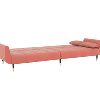 Schlafsofa 2-Sitzer mit 2 Kissen Rosa Samt