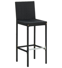 Garten-Barhocker mit Kissen 4 Stk. Schwarz Poly Rattan