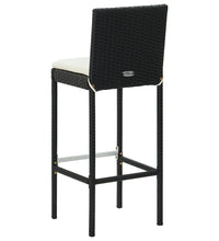 Garten-Barhocker mit Kissen 4 Stk. Schwarz Poly Rattan