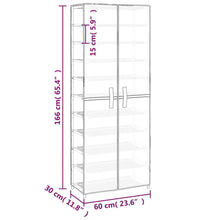 Schuhschrank Grau 60x30x166 cm Stoff