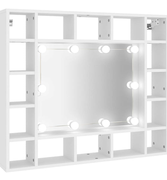 Spiegelschrank mit LED Weiß 91x15x76,5 cm