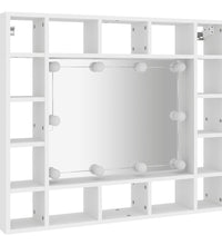 Spiegelschrank mit LED Weiß 91x15x76,5 cm