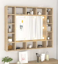 Spiegelschrank mit LED Sonoma-Eiche 91x15x76,5 cm