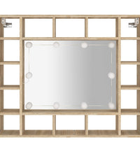 Spiegelschrank mit LED Sonoma-Eiche 91x15x76,5 cm