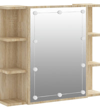 Spiegelschrank mit LED Sonoma-Eiche 70x16,5x60 cm