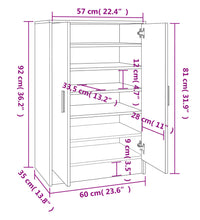 Schuhschrank Schwarz 60x35x92 cm Holzwerkstoff