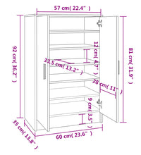 Schuhschrank Hochglanz-Weiß 60x35x92 cm Holzwerkstoff