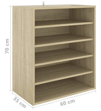 Schuhschrank Sonoma-Eiche 60x35x70 cm Holzwerkstoff