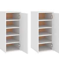 Schuhschränke 2 Stk. Weiß 32x35x70 cm Holzwerkstoff
