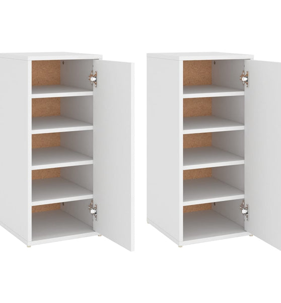 Schuhschränke 2 Stk. Weiß 32x35x70 cm Holzwerkstoff