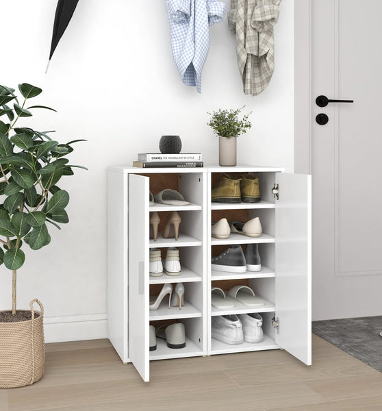 Schuhschränke 2 Stk. Weiß 32x35x70 cm Holzwerkstoff