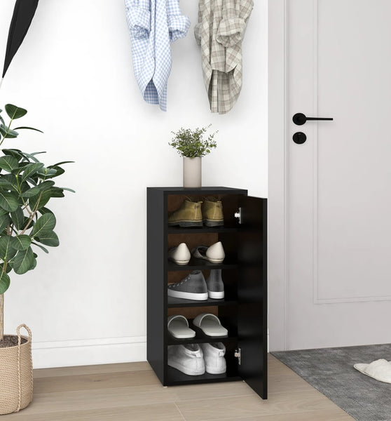 Schuhschrank Schwarz 32x35x70 cm Holzwerkstoff