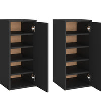 Schuhschränke 2 Stk. Schwarz 32x35x70 cm Holzwerkstoff