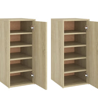 Schuhschränke 2 Stk. Sonoma-Eiche 32x35x70 cm Holzwerkstoff