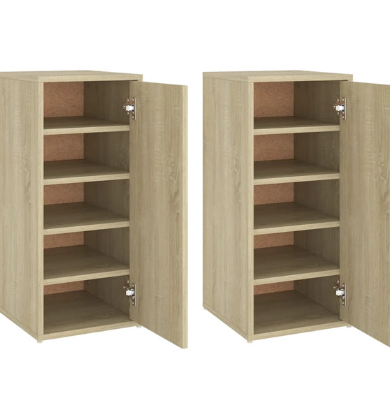 Schuhschränke 2 Stk. Sonoma-Eiche 32x35x70 cm Holzwerkstoff