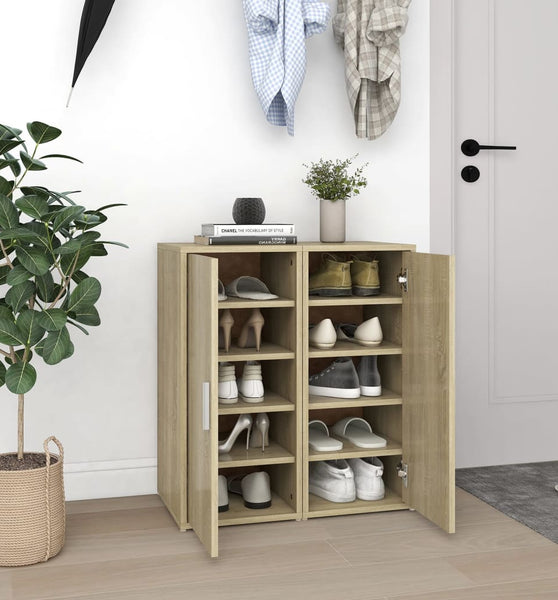 Schuhschränke 2 Stk. Sonoma-Eiche 32x35x70 cm Holzwerkstoff