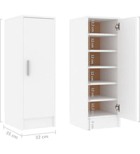 Schuhschrank Weiß 32x35x92 cm Holzwerkstoff