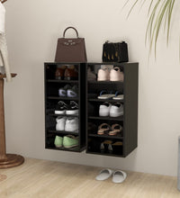 Schuhschränke 2 Stk. Schwarz 31,5x35x70 cm Holzwerkstoff