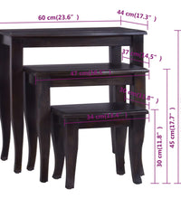 Beistelltische Satztische 3 Stk. Massivholz Mahagoni