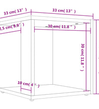 Beistelltisch Betongrau 33x33x34,5 cm Holzwerkstoff