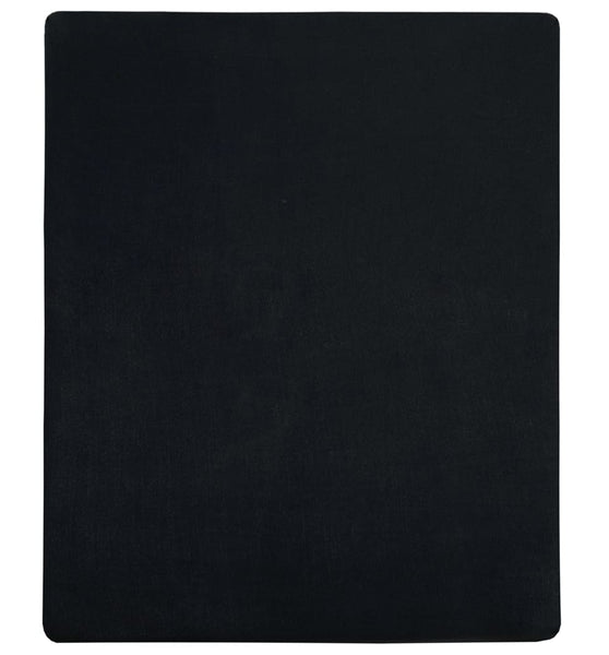 Spannbettlaken 2 Stk. Jersey Schwarz 180x200 cm Baumwolle