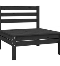 Garten-Mittelsofas 4 Stk. Schwarz Massivholz Kiefer