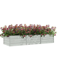 Garten-Hochbeet 240x80x45 cm Verzinkter Stahl Silber