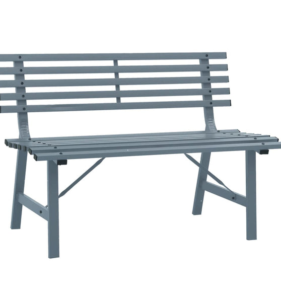 Gartenbank 110 cm Stahl Grau