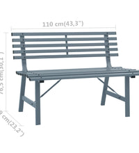 Gartenbank 110 cm Stahl Grau
