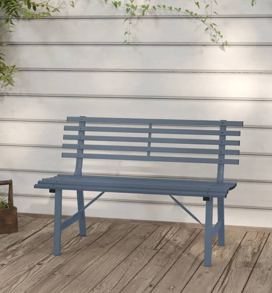 Gartenbank 110 cm Stahl Grau