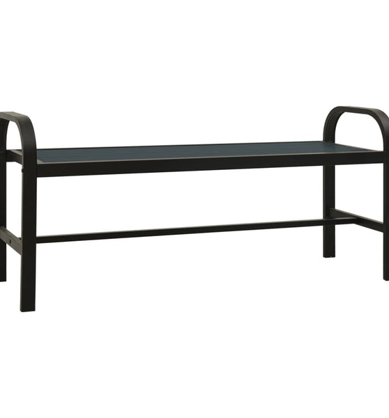 Gartenbank 124,5 cm Stahl und WPC Schwarz