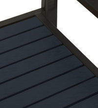 Gartenbank 124,5 cm Stahl und WPC Schwarz