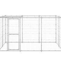 Outdoor-Hundezwinger mit Überdachung Verzinkter Stahl 7,26 m²