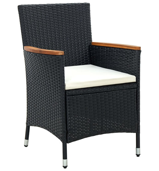 Garten-Essstühle 4 Stk. Poly Rattan Schwarz