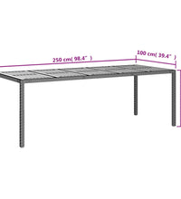 Gartentisch Schwarz 250x100x75 cm Poly Rattan