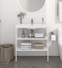 Badezimmer Waschtischgestell Weiß 79x38x83 cm Eisen