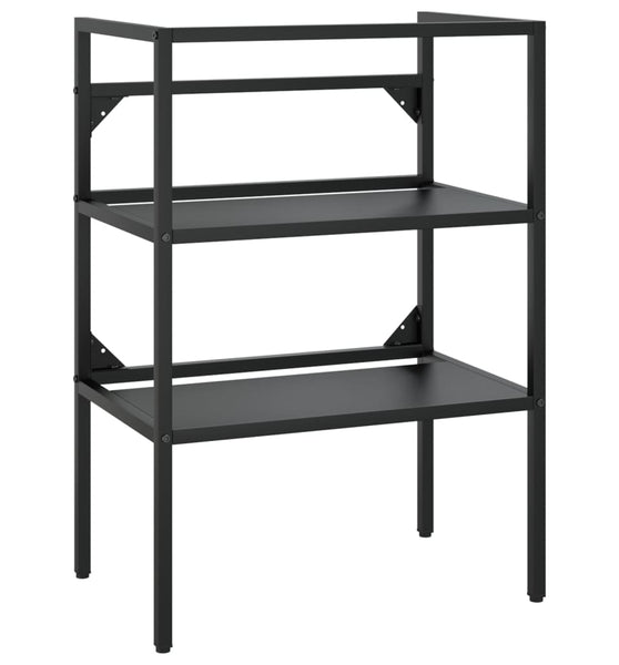Badezimmer Waschtischgestell Schwarz 59x38x83 cm Eisen