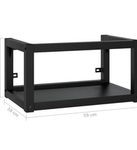 Badezimmer Wand-Waschtischgestell Schwarz 59x38x31 cm Eisen