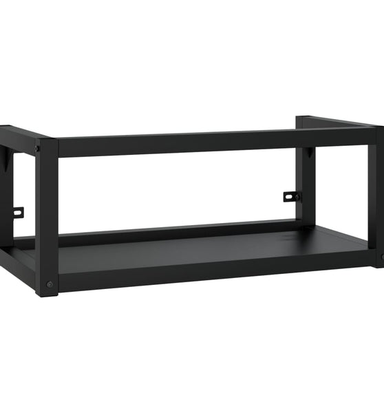 Badezimmer Wand-Waschtischgestell Schwarz 79x38x31 cm Eisen