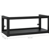 Badezimmer Wand-Waschtischgestell Schwarz 79x38x31 cm Eisen