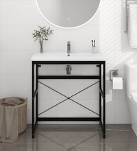 Badezimmer Waschtischgestell Schwarz 79x38x83 cm Eisen