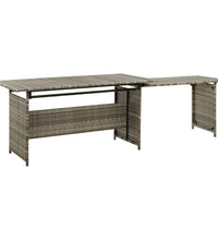 2-tlg. Garten-Lounge-Set mit Kissen Poly Rattan Grau