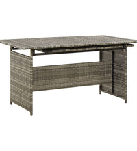 2-tlg. Garten-Lounge-Set mit Kissen Poly Rattan Grau