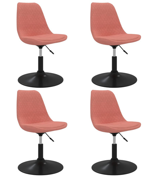 Esszimmerstühle 4 Stk. Drehbar Rosa Samt