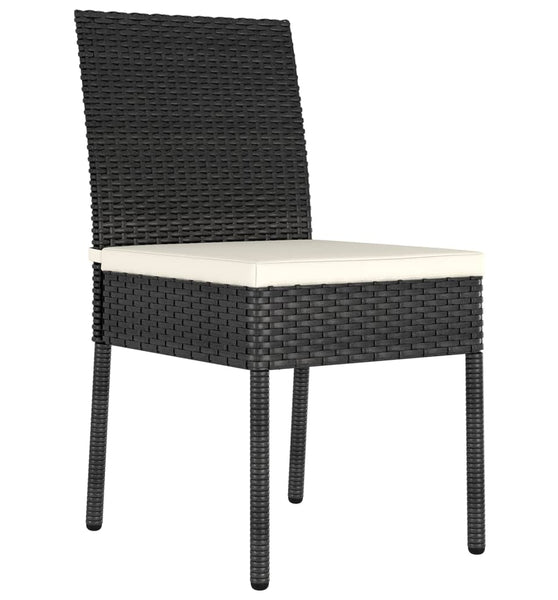 Garten-Essstühle 2 Stk. Poly Rattan Schwarz