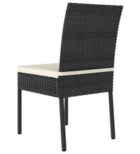 Garten-Essstühle 2 Stk. Poly Rattan Schwarz