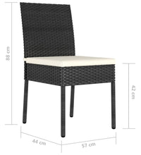 Garten-Essstühle 2 Stk. Poly Rattan Schwarz